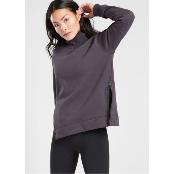 Athleta Tops - Athleta Cozy Karma Side Zip Funnel Neck Sweatshirt